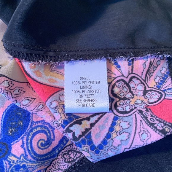 Dana Buchman Sleeveless Blouse, black shell with mesh overlay sheath. Size L - Picture 4 of 8